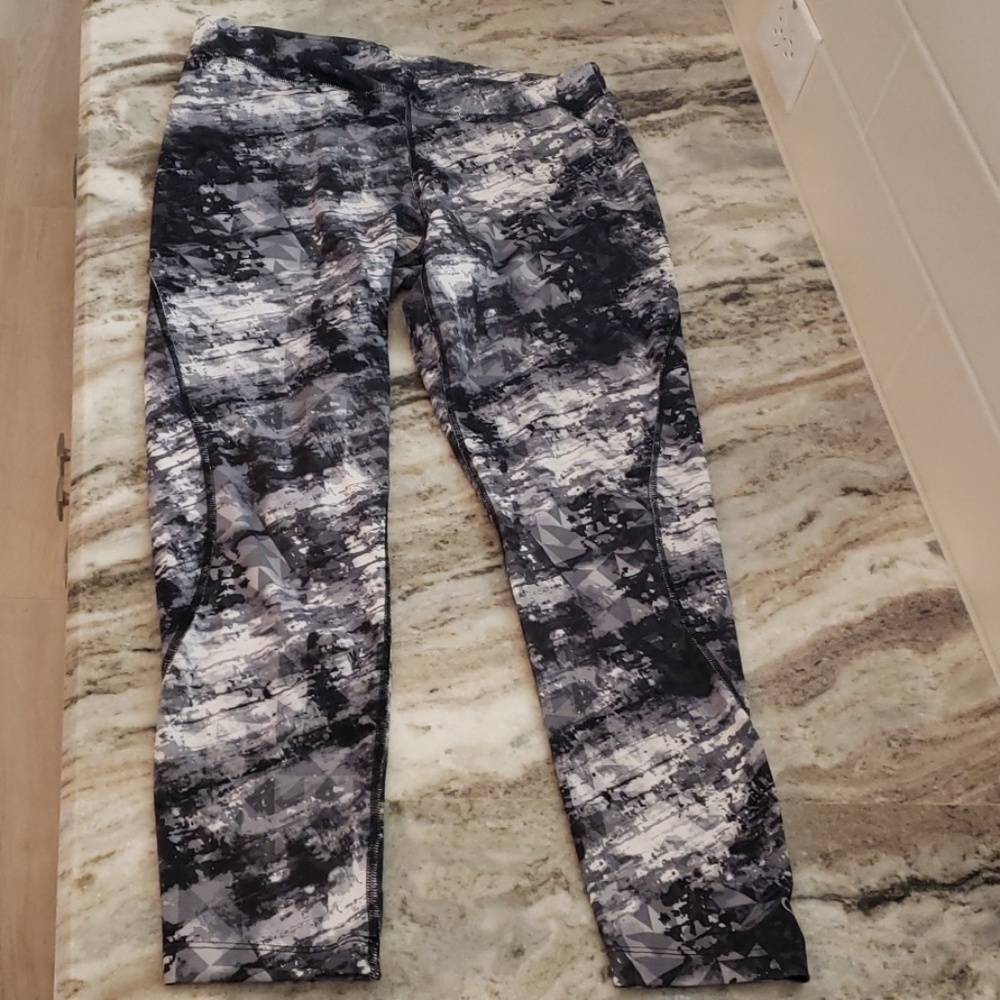 Black, white and gray athletic pants